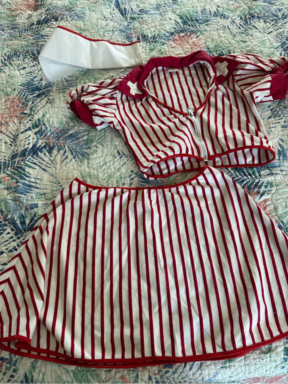 Roma Candy Striper Nurse Costume M/L 3 Piece Red White Halloween